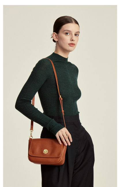 Plant-tanned lining small square handbag