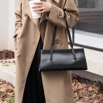 Simple French leather women's shoulder bag
