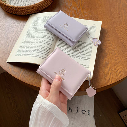 Short and cute rabbit student wallet