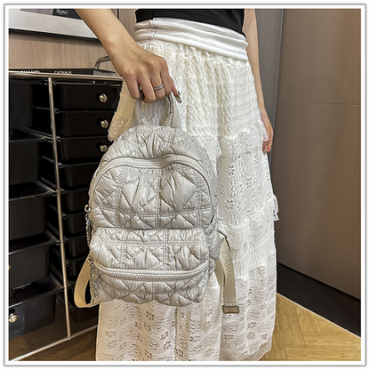 Casual pleated cloud-shaped backpack