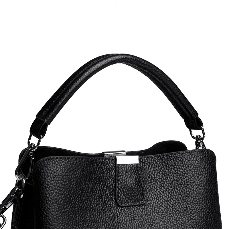 Classic genuine leather crossbody handbag