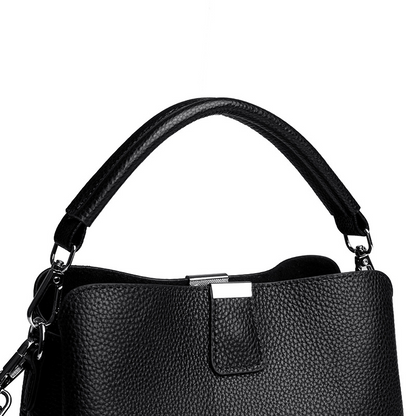 Classic genuine leather crossbody handbag