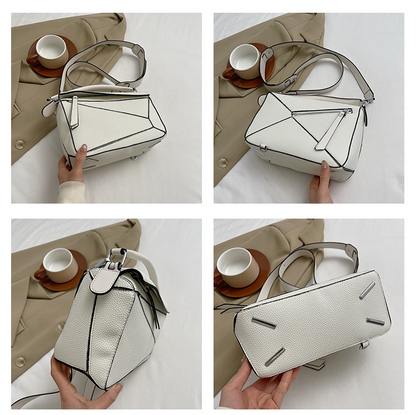 Comic geometric style patchwork diamond-shaped bag