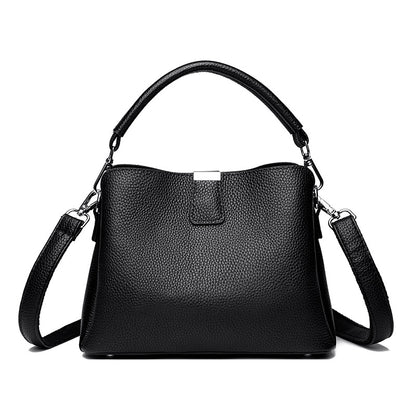 Classic genuine leather crossbody handbag