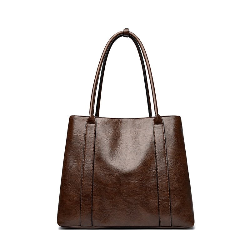 Bovine wax leather minimalist commuting handbag gift - zoraflux