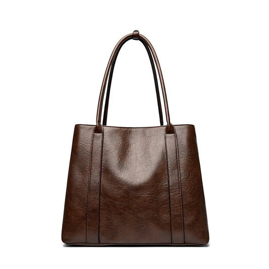 Bovine wax leather minimalist commuting handbag gift - zoraflux