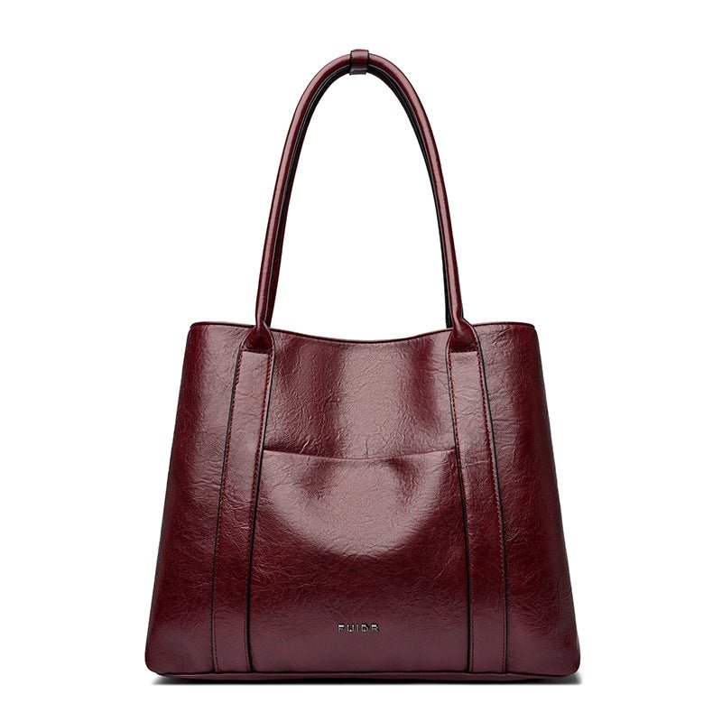 Bovine wax leather minimalist commuting handbag gift - zoraflux