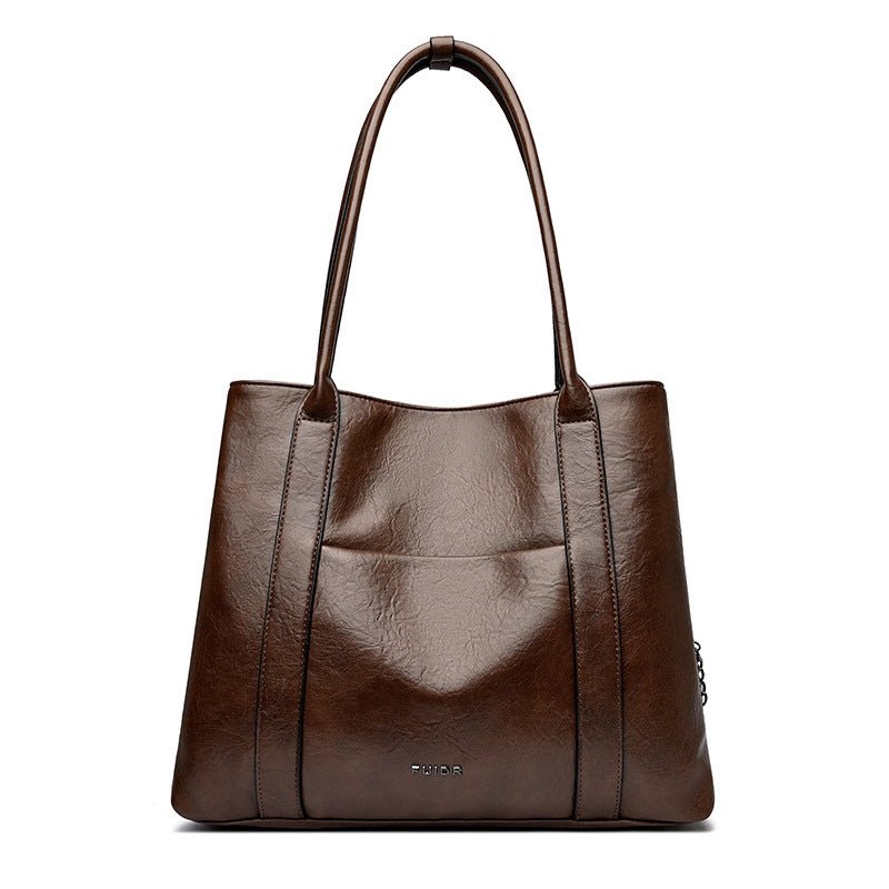 Bovine wax leather minimalist commuting handbag gift - zoraflux
