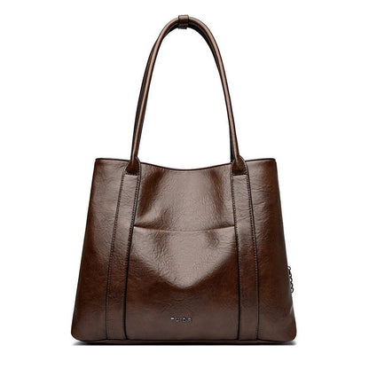 Bovine wax leather minimalist commuting handbag gift - zoraflux