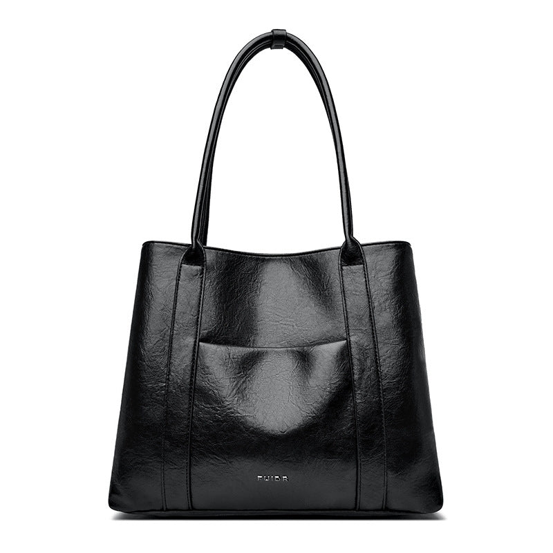 Bovine wax leather minimalist commuting handbag gift - zoraflux