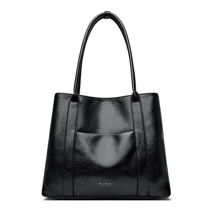 Bovine wax leather minimalist commuting handbag gift - zoraflux