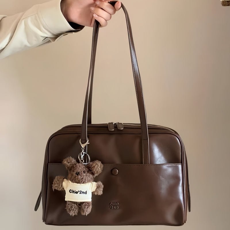 Brown gift cute puppy pendant shoulder bag - zoraflux