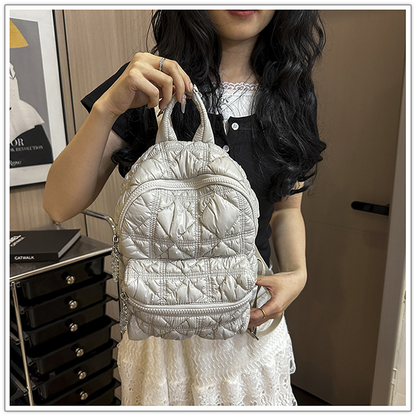 Casual pleated cloud-shaped backpack