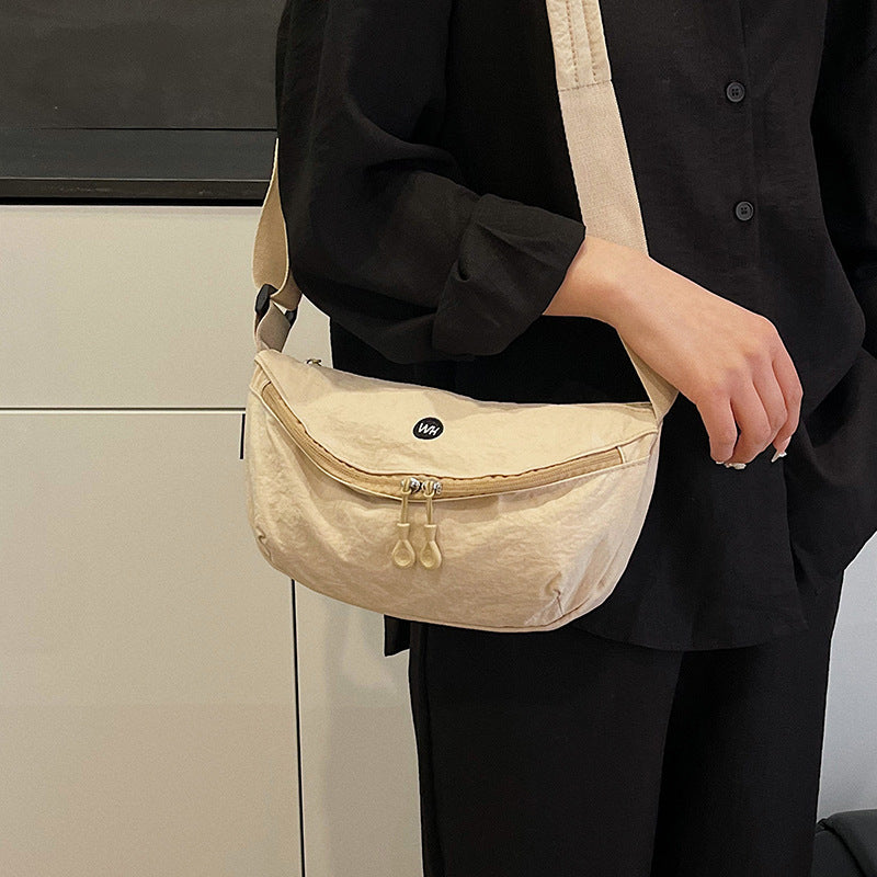 Casual Texture Versatile Nylon Dumpling Bag Korean Style ins Trendy Fashionable Women's Crossbody Shoulder Bag - zoraflux