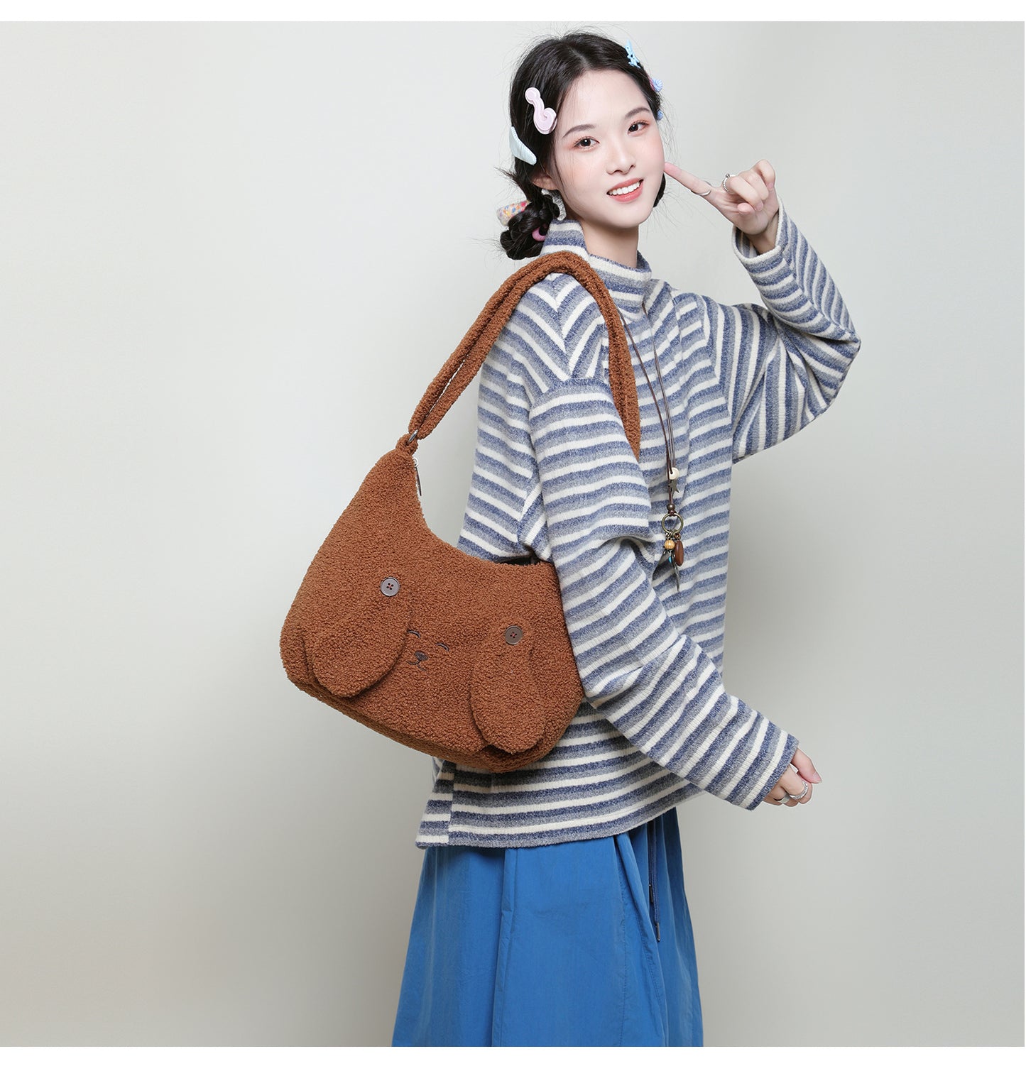 Cute Animal lamb plush crossbody bag