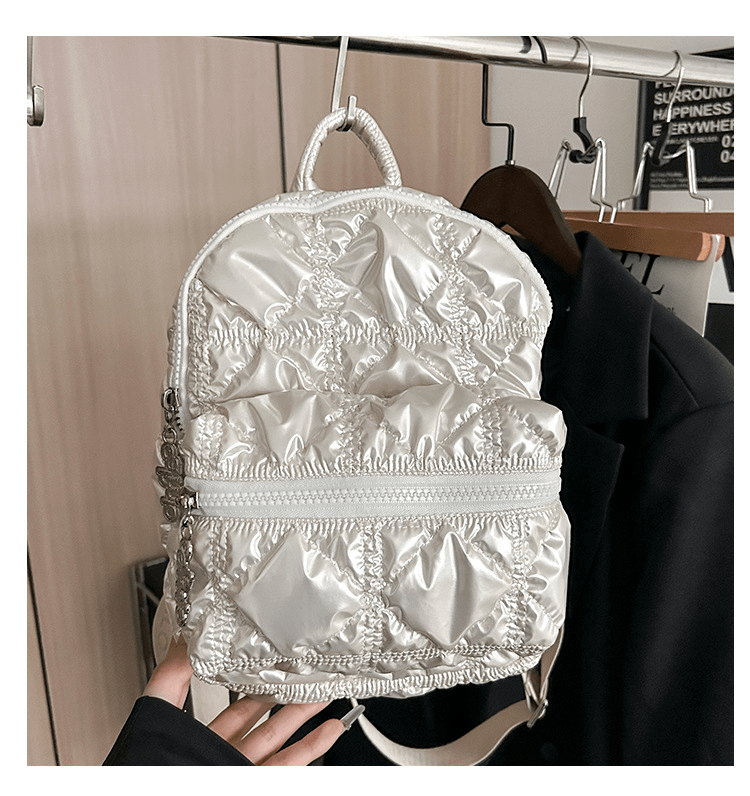 Casual pleated cloud - shaped backpack - zoraflux