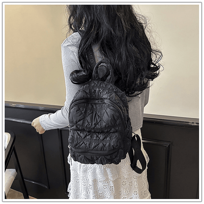 Casual pleated cloud - shaped backpack - zoraflux