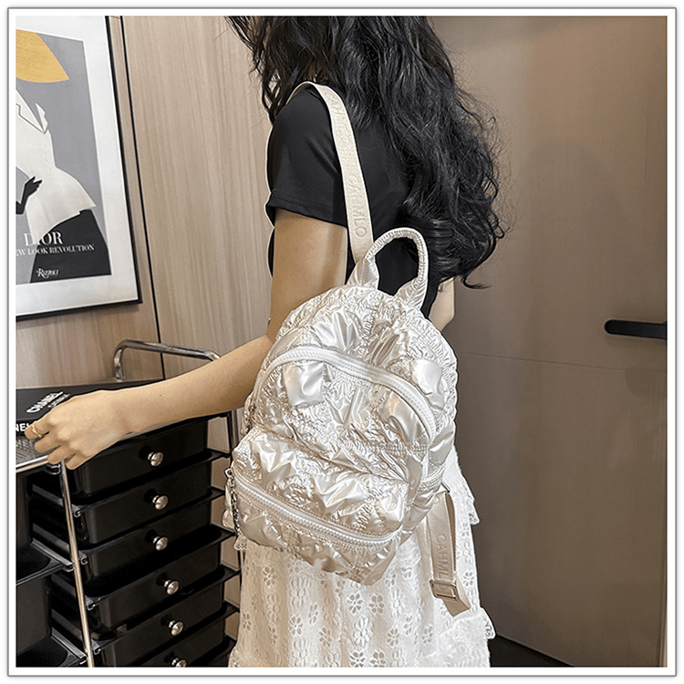 Casual pleated cloud - shaped backpack - zoraflux