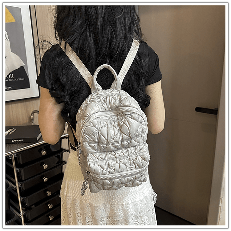 Casual pleated cloud - shaped backpack - zoraflux