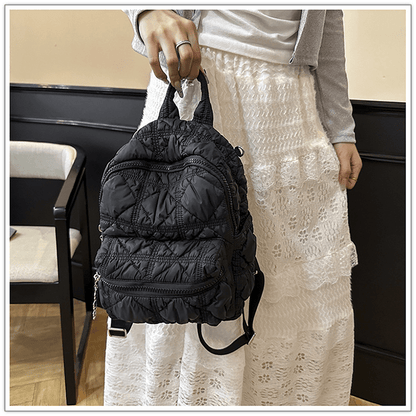Casual pleated cloud - shaped backpack - zoraflux