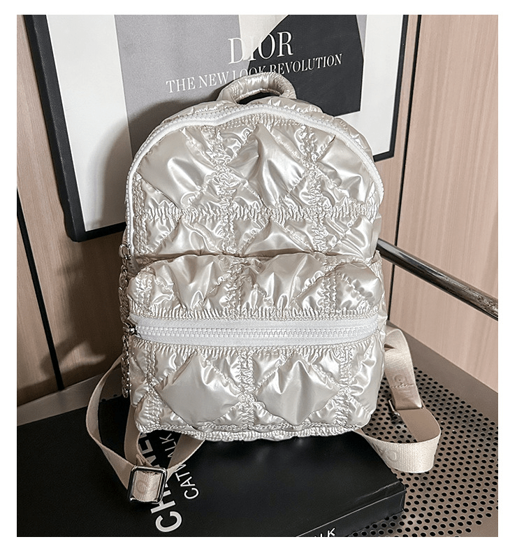 Casual pleated cloud - shaped backpack - zoraflux