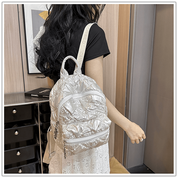 Casual pleated cloud - shaped backpack - zoraflux