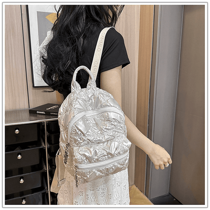 Casual pleated cloud - shaped backpack - zoraflux
