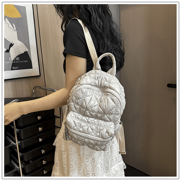 Casual pleated cloud - shaped backpack - zoraflux