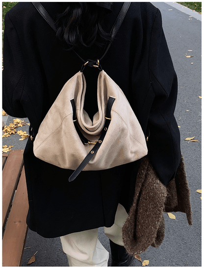 Casual tote bag made of abrasive leather - zoraflux