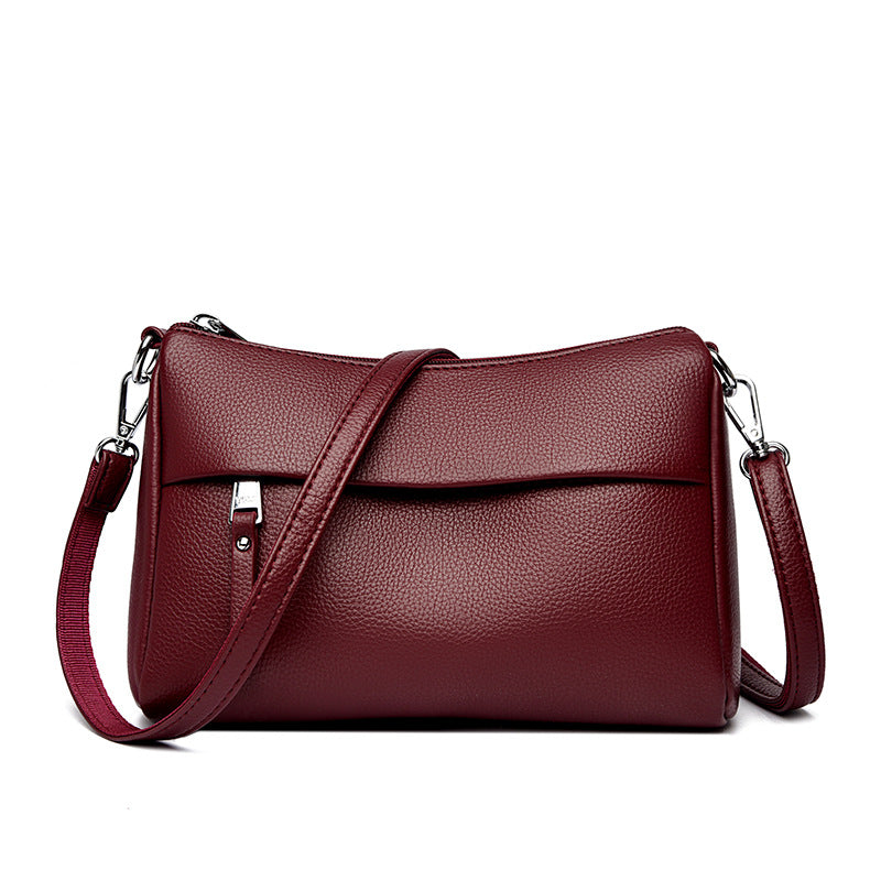 Versatile waterproof simple leather bag