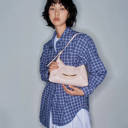 Chic buckle leather shoulder bag for women - zoraflux