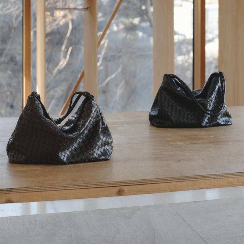 Chic Intrecciato Woven Hobo Bag Soft Faux Leather Large Shoulder Tote - zoraflux