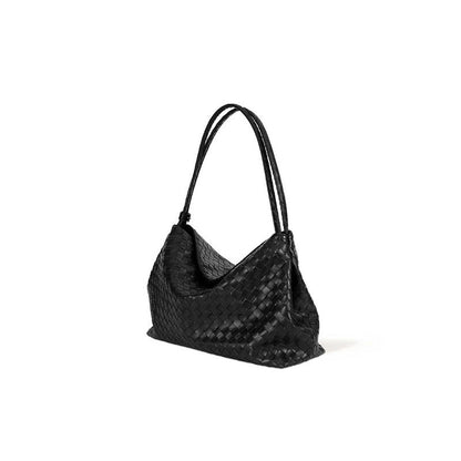 Chic Intrecciato Woven Hobo Bag Soft Faux Leather Large Shoulder Tote - zoraflux