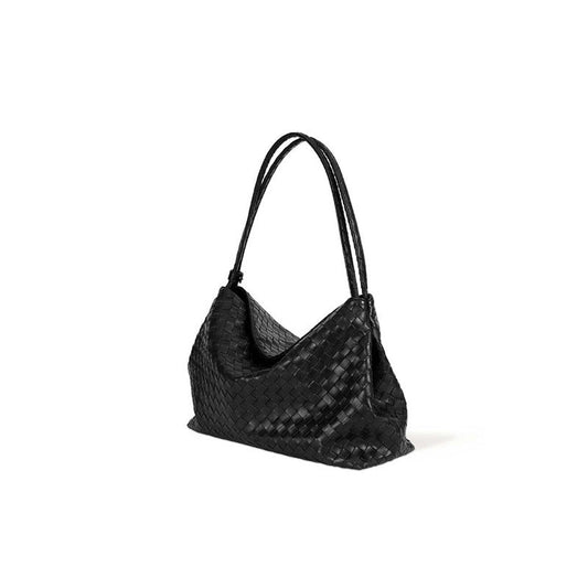 Chic Intrecciato Woven Hobo Bag Soft Faux Leather Large Shoulder Tote - zoraflux