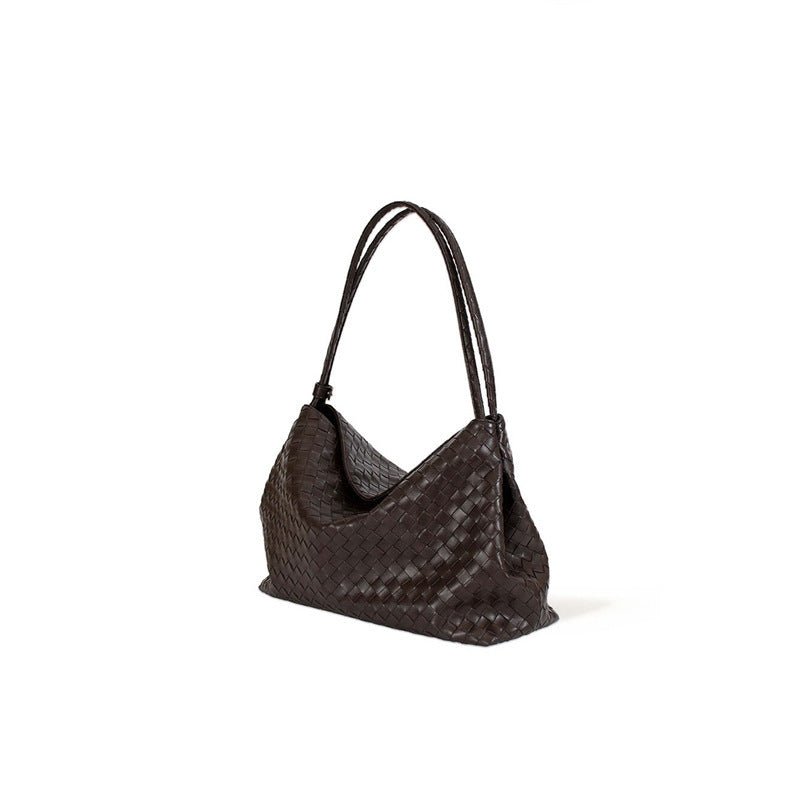 Chic Intrecciato Woven Hobo Bag Soft Faux Leather Large Shoulder Tote - zoraflux