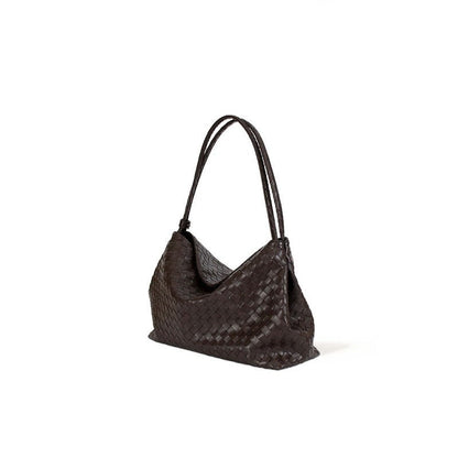 Chic Intrecciato Woven Hobo Bag Soft Faux Leather Large Shoulder Tote - zoraflux