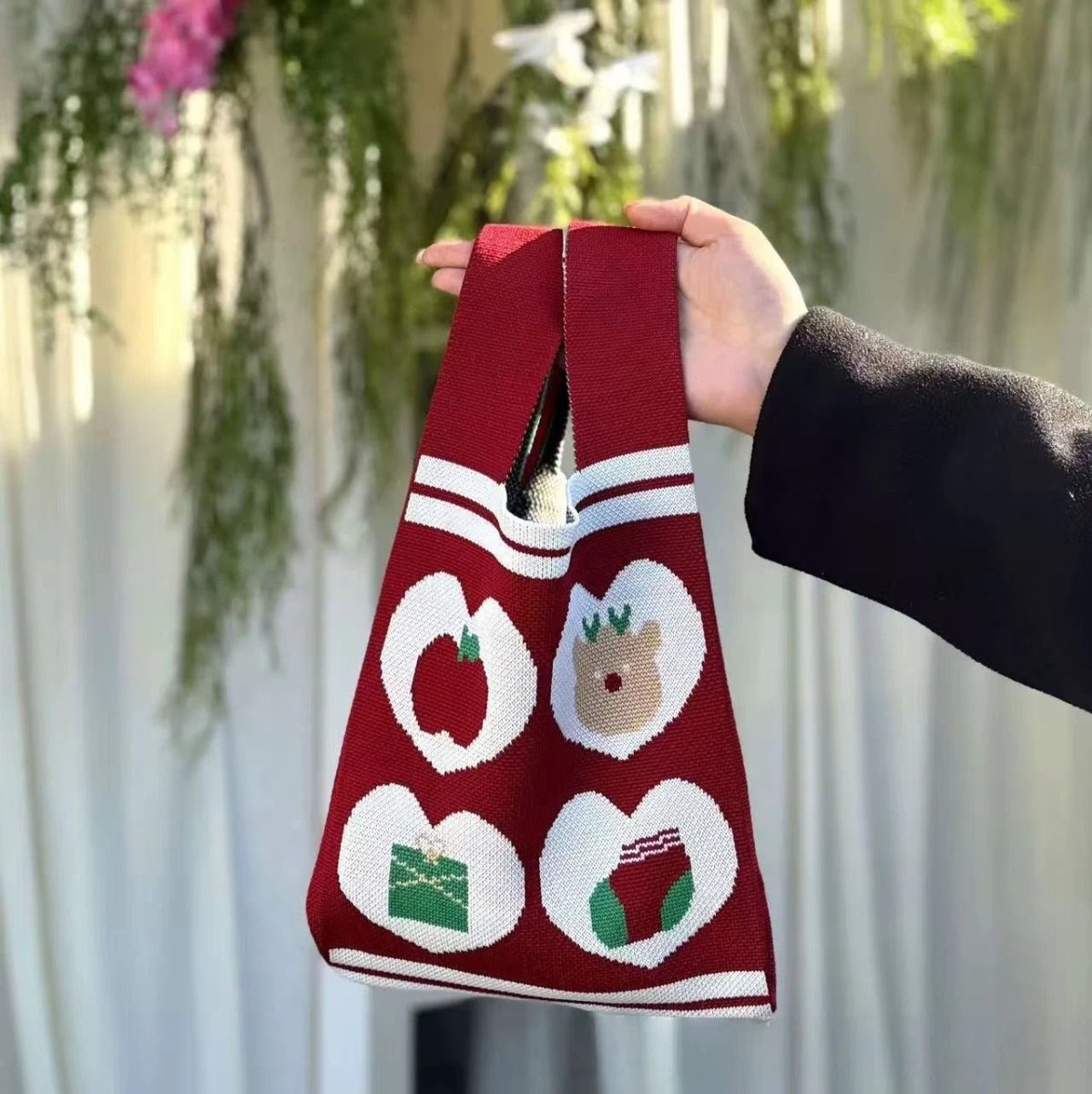 Christmas limited edition knitted hand-held gift bag - zoraflux
