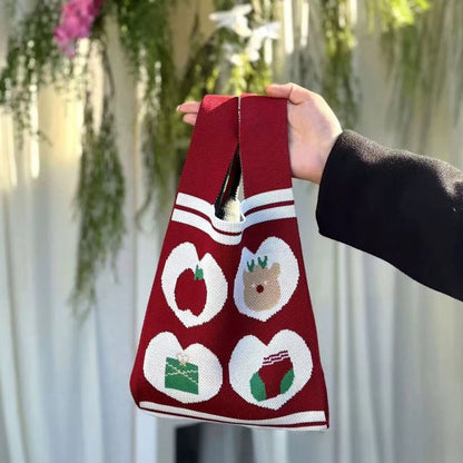 Christmas limited edition knitted hand-held gift bag - zoraflux