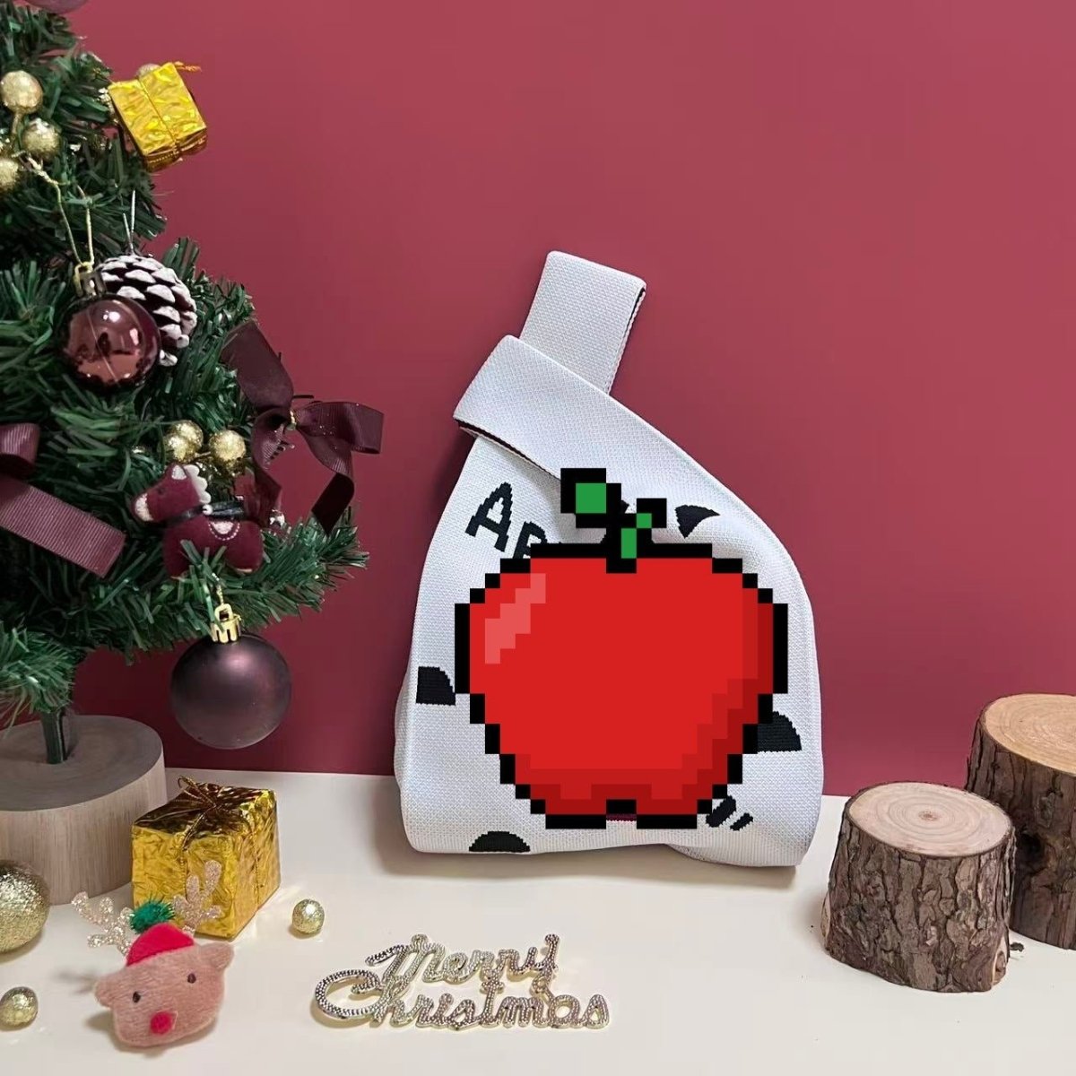 Christmas limited edition knitted hand-held gift bag - zoraflux