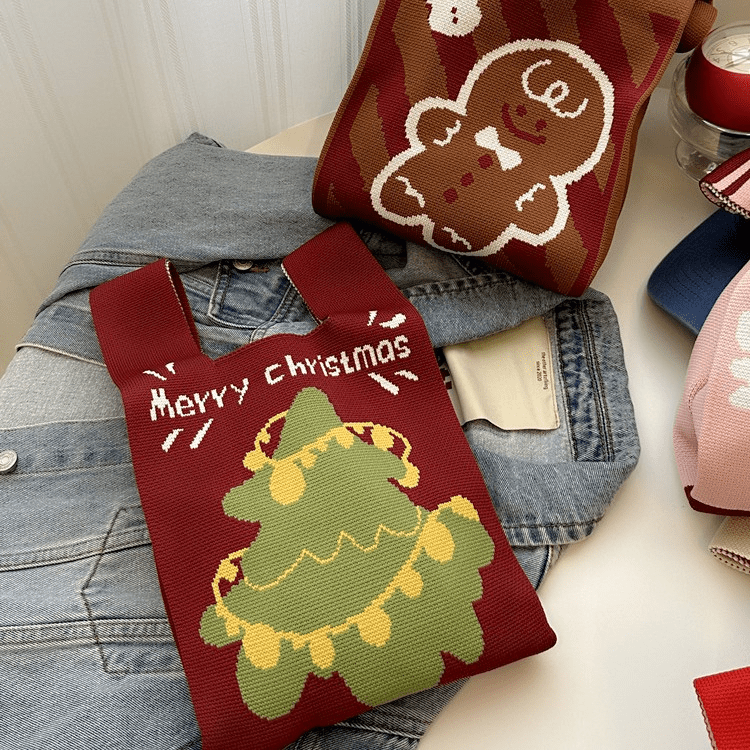 Christmas limited edition knitted hand-held gift bag - zoraflux