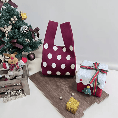 Christmas limited edition knitted hand-held gift bag - zoraflux