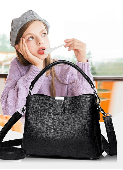 Classic genuine leather crossbody handbag - zoraflux