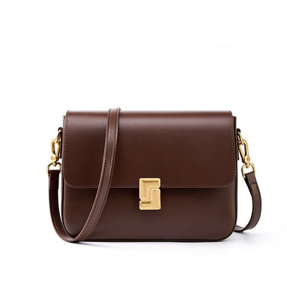 Classic genuine leather ladies' square crossbody bag - zoraflux