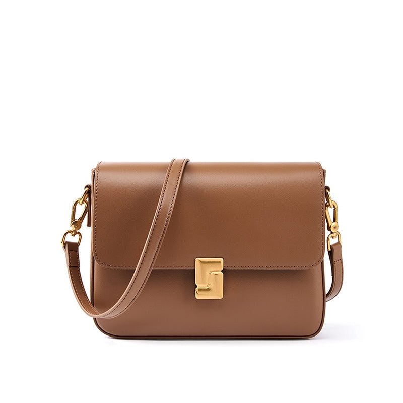 Classic genuine leather ladies' square crossbody bag - zoraflux