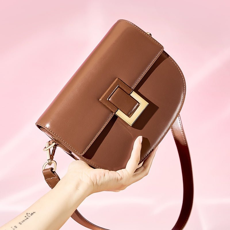 Classic simple leather crossbody bag for women - zoraflux