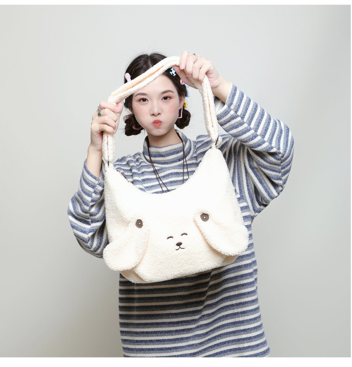 Cute Animal lamb plush crossbody bag - zoraflux