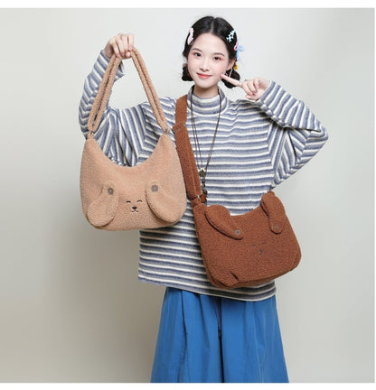 Cute Animal lamb plush crossbody bag - zoraflux
