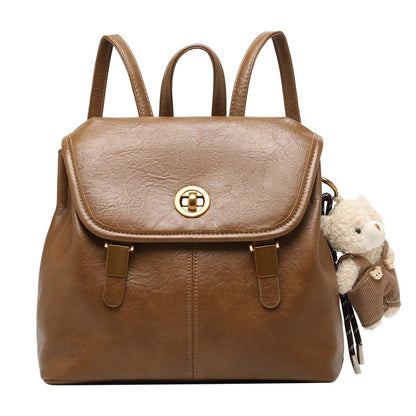 Cute little bear backpack in retro school style - zoraflux