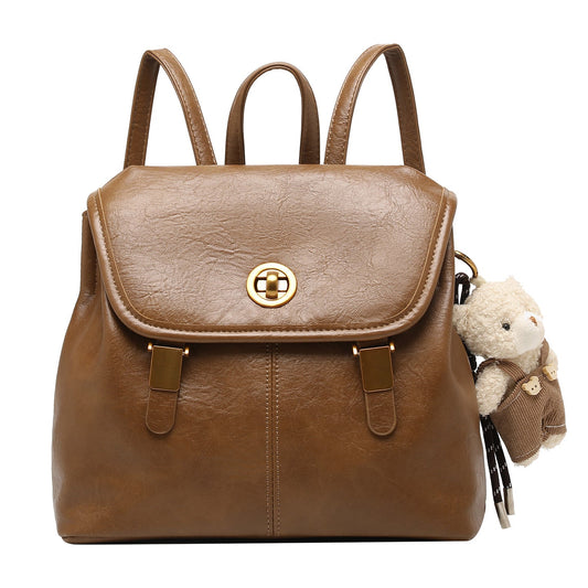 Cute little bear backpack in retro school style - zoraflux