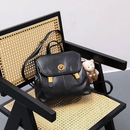 Cute little bear backpack in retro school style - zoraflux